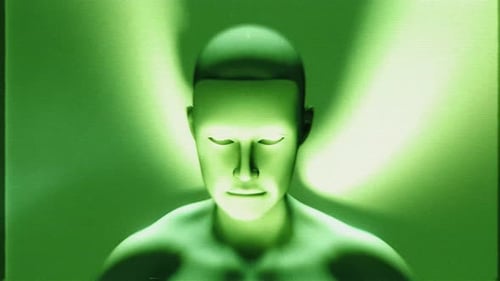 Futuristic AI Head Glitch Reveal