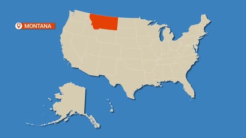 Animated USA Map with State Location Pin Highlight