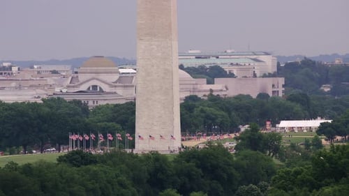 Aerial view of Washington Monument and US Capitol