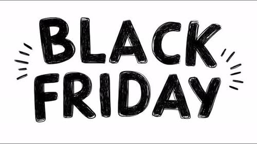 Animación de venta de compras del Black Friday con estilo dibujado a mano