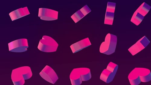 Vibrant Pink 3D Hearts Seamless Looping Background