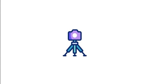 Animated Flat Design Photography and Video Production Icons