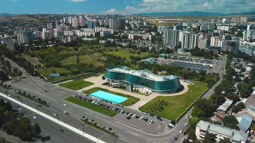 Modern Glass Building of the Ministry of Internal Affairs Tbilisi Georgia Symbol of Transparency and