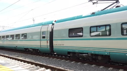 Electric high-speed train waiting at the station