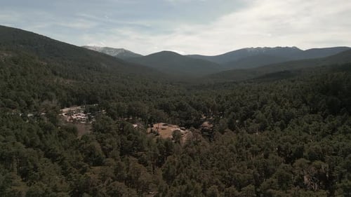 Panoramic view of the mountainscape of Madrid