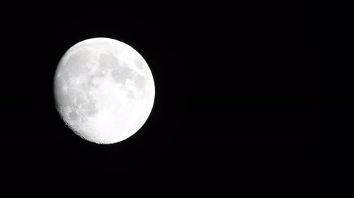 Detailed Lunar Surface Zoom in Space