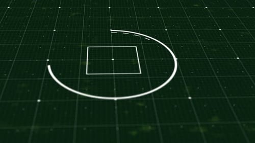 check mark symbol with Si-Fi grid background.