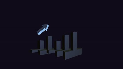 3D Graph, Business graph success, increased, and profit market show