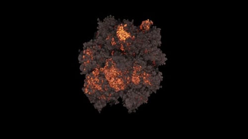 Große Explosion von oben nach unten auf transparentem Hintergrund