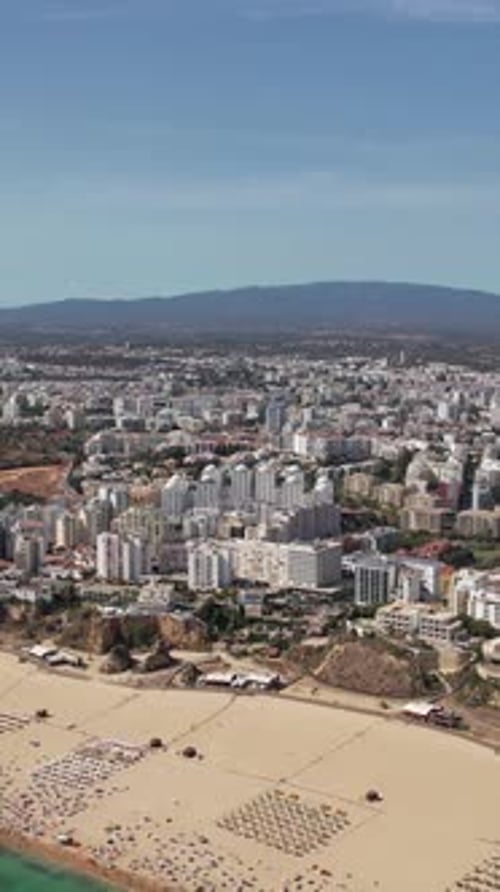 Vertical Video City and Beach of Portimão. Algarve, Portugal