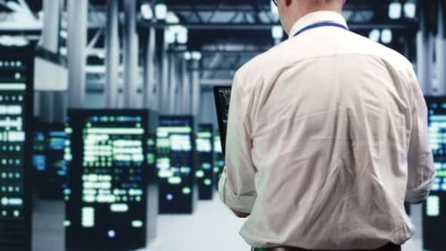 Repairman Running Code in Data Center