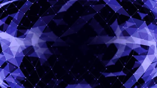 polígonos em movimento ou títulos de logo Plexus, fundo azul