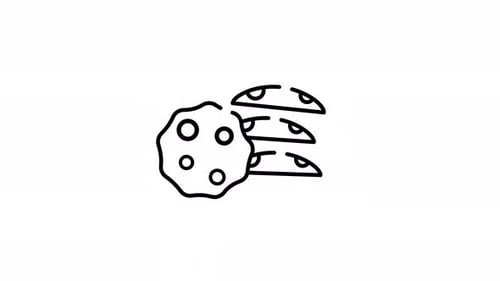 Minimalist Animated Cookies Line Art Icon