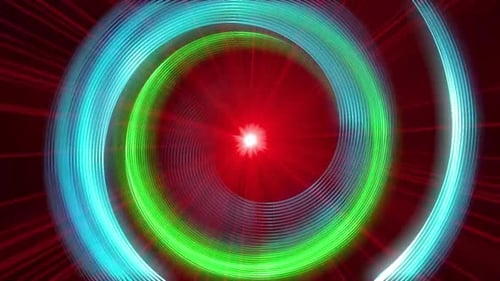 Colorful Neon Glowing Spiral Vortex Background Loop