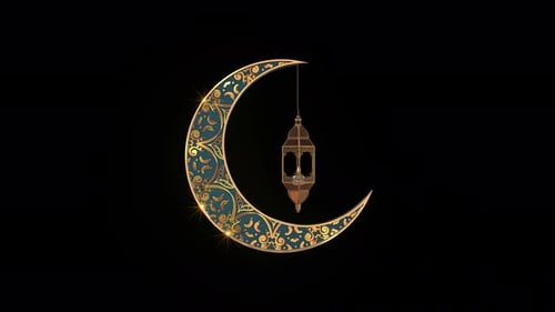 Ramadan Crescent And Lantern 01