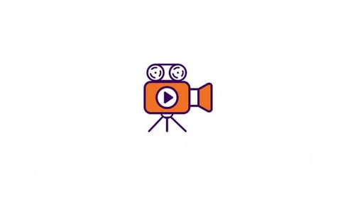 Animated Flat Design Video Camera Icon
