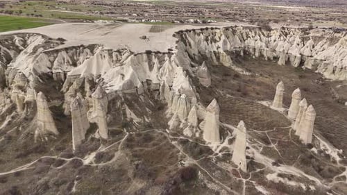 Stunning Aerial View of Love Valley's Fairy Chimneys in Cappadocia