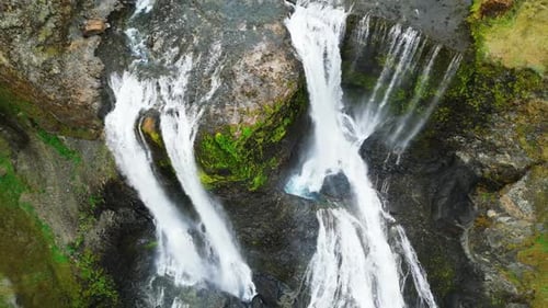 View of the Fagrifoss waterfall, Iceland