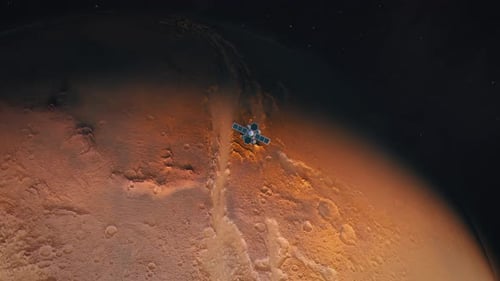 Satellite Exploring the Red Planet of Mars