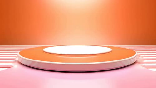 podium Futuristic showcase with platform for product displaying. Empty modern stage display
