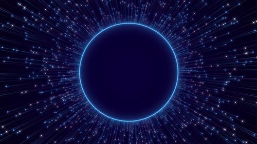 Futuristic Cyberspace Big Data Deep Cyber Stage Waves Lights Digital Matrix Background