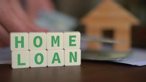 Home Loan Blocks with Money and House