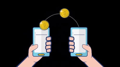 Online Banking On Smartphone Alpha Channel