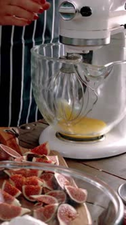 Vertical View Of Making Fig Tart