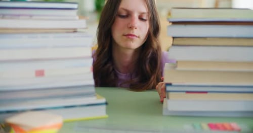 Portrait of a Young Student Tired From the Amount of Studying