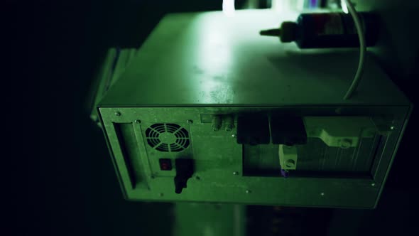 Vertical of Old Computers From the 80s in an Abandoned Computing Center ...