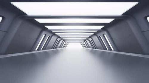 Empty tunnel with futuristic style