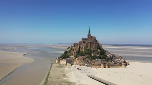 Aerial View Of France- Mont Saint-Michel Castle