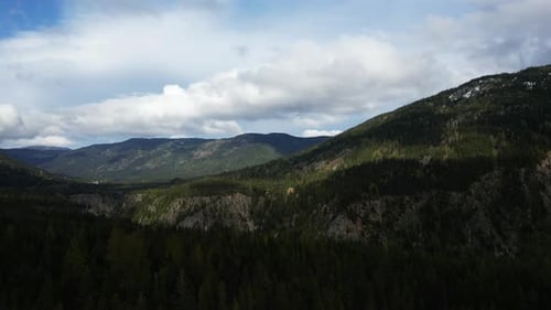 Mountain Forest Landscape. Cloudy Sky. British Columbia, Canada.