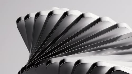 Rotierende kreative Formen, Geometrien, Hintergrund, 3D-Rendering.