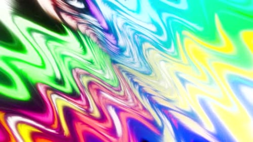 Colorful psychedelic zigzags move in waves