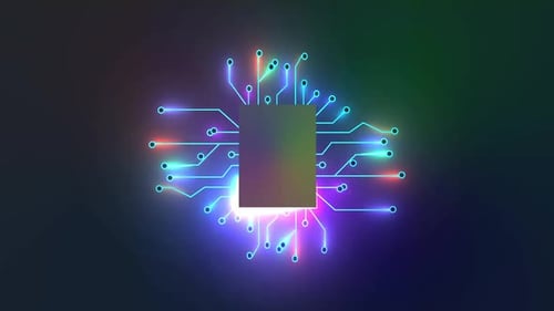 Futuristic Glowing Circuit Board Data Flow Logo Reveal