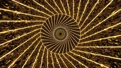 Gold Spiral Neon Abstract Background VJ Loop l 4K