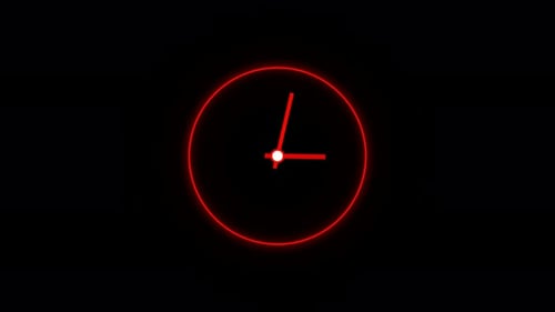 Horloge murale analogique. Animation d'horloge de 12 heures.