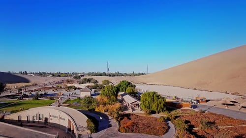 aerial view of the beautiful crescent moon spring