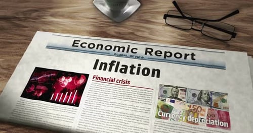 Inflation newspaper on table