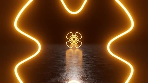 Expanding Neon Light Abstract Tunnel Loop
