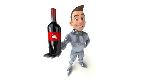 Fun 3D cartoon knight with alpha channel