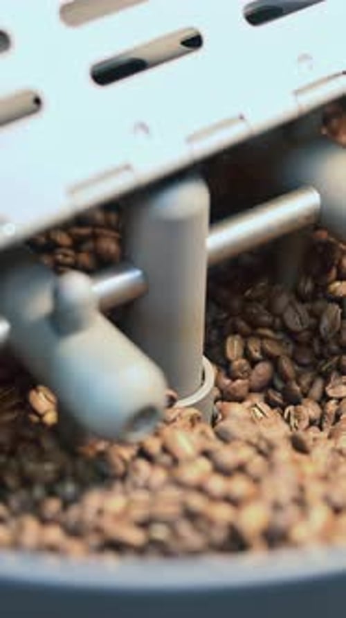 Coffee Beans Roasting Inside Roaster
