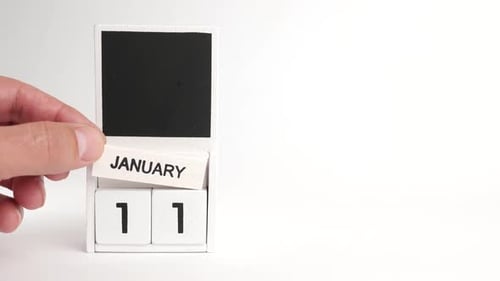 01. Calendar with the date January 11 and a place for designers. Illustration for an event of a cert