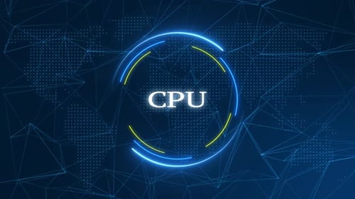 CPU Text Effect Technology Background