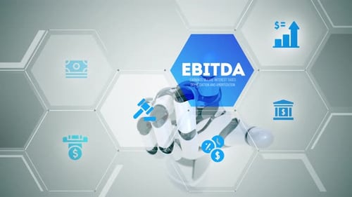 EBITDA Earnings Before Interest, Taxes, Depreciation, and Amortization touchscreen animation