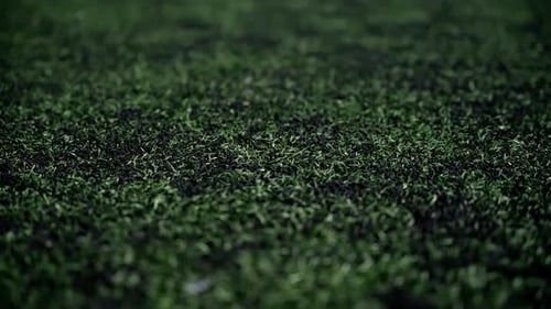 Artificial Green Grass on a Football Field