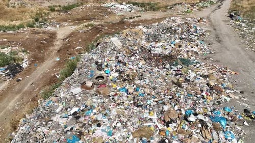 Lixo da cidade despejado na beira da estrada