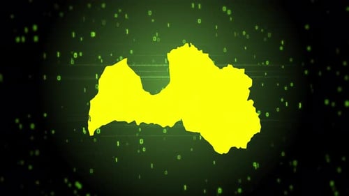 Futuristic Digital Map Reveal with Glitch Effect