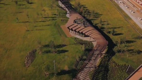Moscow new park Zil from film from drone